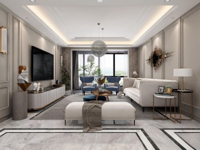 简欧客餐厅3D模型下载